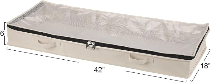 Household Essentials Cedarline Under Bed Storage Bag, Heavy-Duty Cotton Canvas - Image 3
