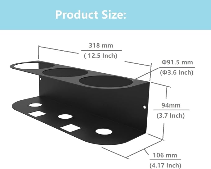 JINGCHENGMEI 3 Spray Bottles Holder, Steel Wall Mount Storage Organizer - Image 2