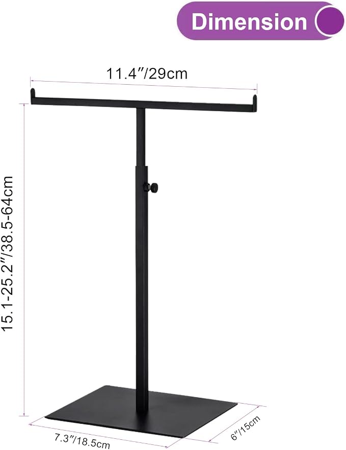 Purse Display Stand T Shaped, Countertop Jewelry/Scarf/Handbag T-Bar Display - Image 2