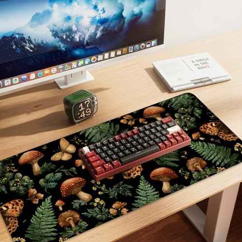Vintage Butterfly Mushroom Mouse Pad – Large Extended Desk Mat 35.43 x