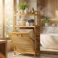 Baveke Tilt Out Laundry Hamper with 2 Tier- Bamboo Laundry Basket, Natural