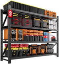MIIIKO 79" W Garage Storage Shelving Unit,6000LBS Heavy Duty Metal Garage Storage Shelves,Adjustable Industrial Shelving Unit Storage Shelves for Warehouse,Basement,79" W x 24" D x 79" H,Black