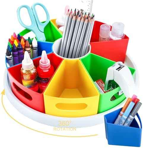 MeCids Rotating Desk Organizer Kids Art Supply Storage and