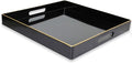 Spsyrine Black Decorative Tray for Living Room, Square Modern Plastic Coffee by Spsyrine