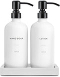 White Soap Dispenser Set, Contains Hand and Lotion Dispenser by PrusWaso