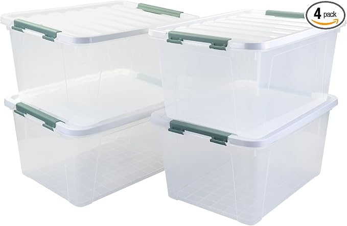 35 Quart Latch Box, Plastic Storage Bins by Parlynies