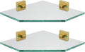 JQK Corner Glass Shelf, Brushed Gold Bathroom 304 Stainless Steel Shower by Homeimprovement