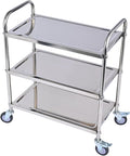 3 Shelf Stainless Steel Cart, 420 lbs, 1MM Thick, Serving by Amarite