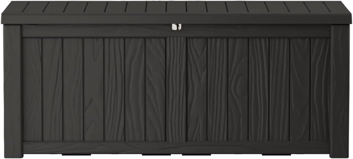 Outdoor Storage Box Waterproof, 150 Gallon Large Deck Box Lockable