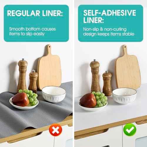 Cabinet Shelf Liner Peel and Stick: Self Adhesive Cabinets Paper - 15.7 in x 12 FT Non-Slip White Drawers Liners - Easy to Cut, Removable, PABUSIOR Cupboard Liner for Pantry Shelves, Countertops