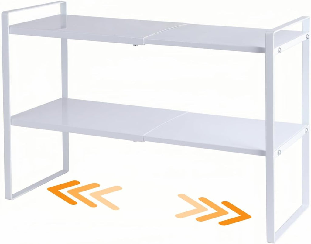 2-Tier Expandable Organizer Shelf for Kitchen Cabinet, Countertop