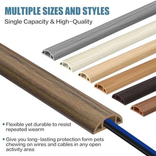 Floor Cord Covers for Wires 20FT Cable Hider Wire Cover Self Adhesive