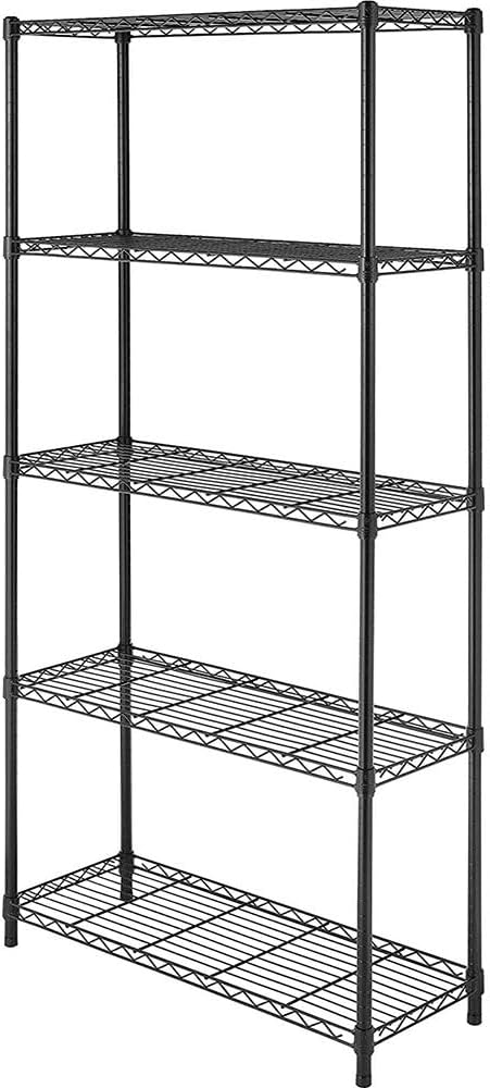 Whitmor 5 Tier Shelving Unit, Metal Storage Shelves, 400 lbs Capacity per Shelf by Whitmor