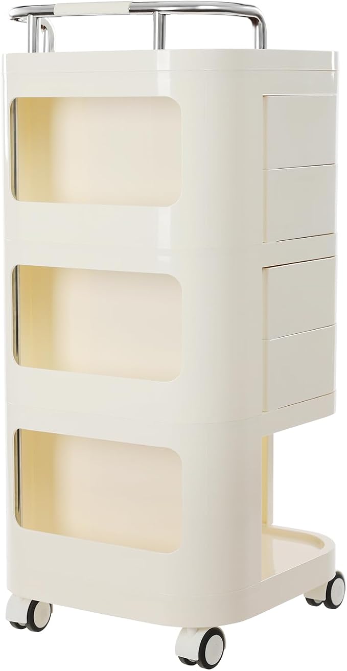 3 Tier Rolling Storage Drawer Cart, 4 Drawers Plastic Rolling Cart - Image 8
