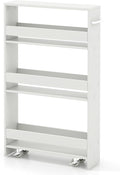 MAT EXPERT Slim Rolling Storage Cart, 4-Tier Freestanding Slim Storage Cart by MATEXPERT