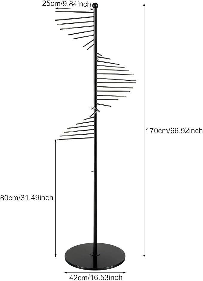 Freestanding Scarf Display Rack, Metal Spiral Scarf Holder - Image 2