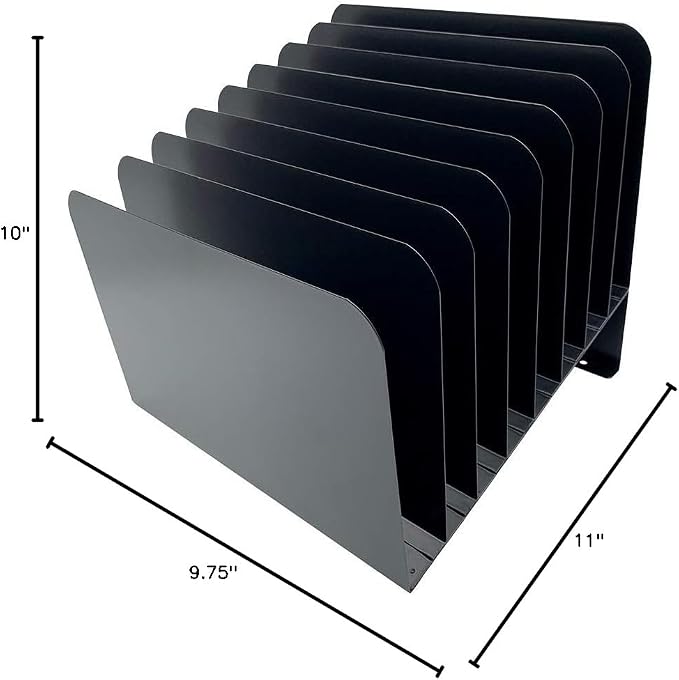 Huron Desktop File Binder Organizer Storage, Inclined Slant 8 Slot - Image 4