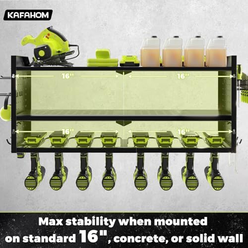 KAFAHOM Power Tool Organizer,Large 8 Drill Holder Wall Mount,Heavy