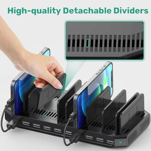 SUIDEK 10-Port Multi Charging Station, 60W USB Tablet Charging Station