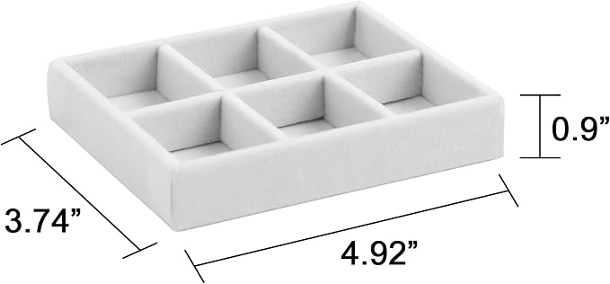 Frebeauty Small Jewelry Tray Set, Stackable Velvet Jewelry Organizer Tray - Image 3
