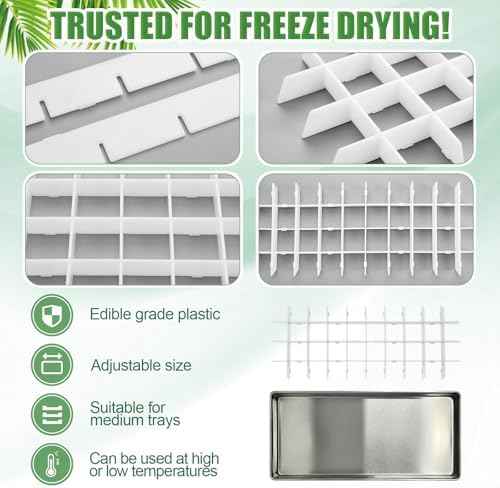 Wonderjune 5 Sets Medium White Freeze Dryer Tray Dividers, Compatible with Harvest Right Freeze Dryer, Candy Tray Dividers Accessories