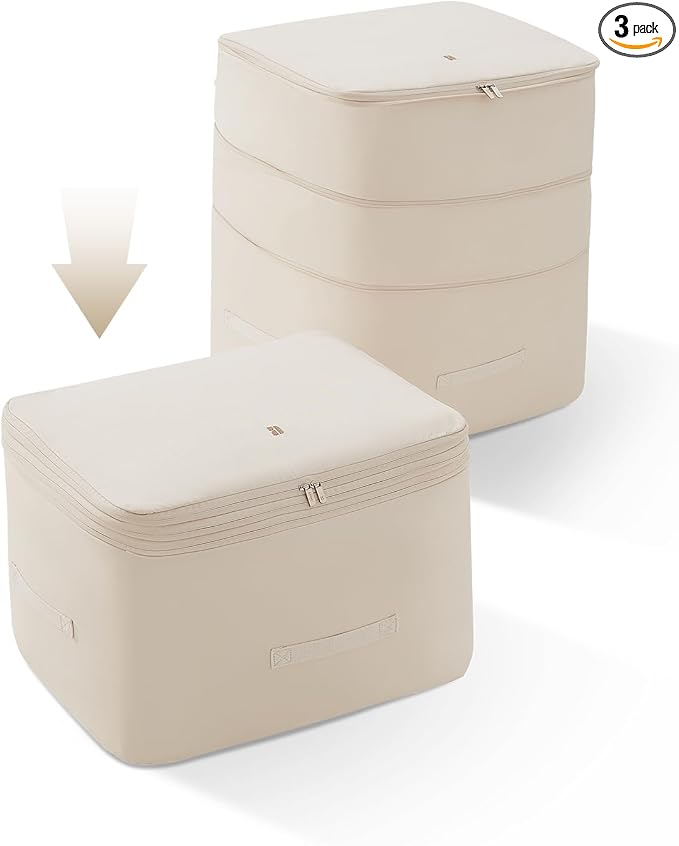 Eachy 3-Pack Comforter Storage Bag Blanket Storage Bags, 136L Compression Bags by EACHY