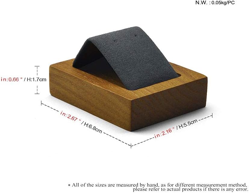Solid Wood Earring Jewelry Display Stand with Microfiber Finish