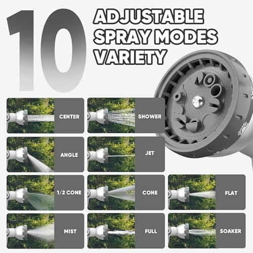 SILVEL Retractable Garden Hose Reel, 1/2 in x 115ft Wall Mount Heavy Duty Automatic Hose Reel with 10 Pattern Nozzle, Any Length Lock & Slow Return System, 180°Swivel Bracket Upgraded UV Resistant