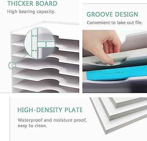 SONGWAY File Organizer for Desk - 9 Tier Wide Document Holder, Letter