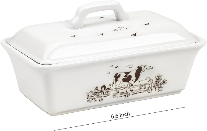 Ceramic Butter Dish with Lid Butter Keeper Butter Plate Tray - Image 2