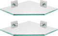JQK Corner Glass Shelf, Brushed Steel Bathroom 304 Stainless Steel Shower by Homeimprovement