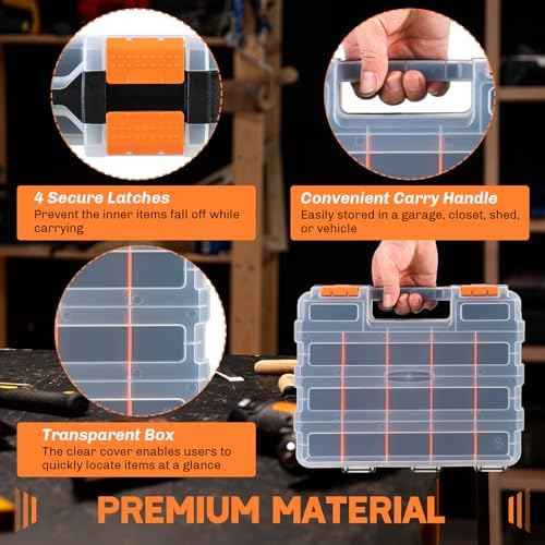 Small Parts Organizer Storage Case Tools Box 34-Compartments