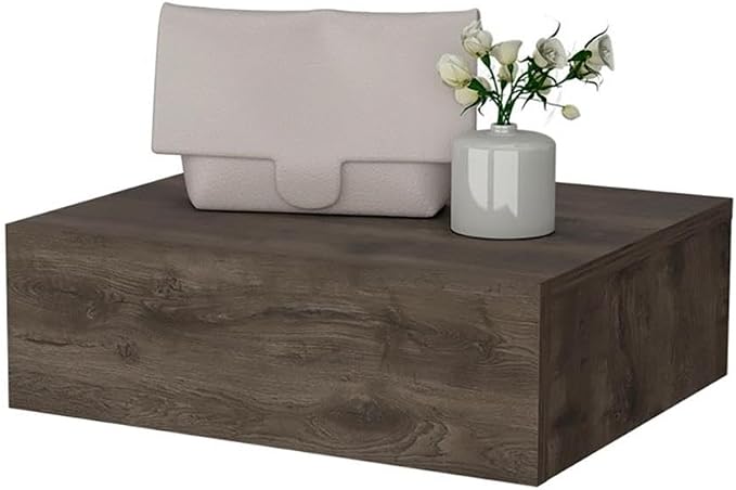 Vienna 1-Drawer Manufactured Wood Floating Nightstand, Dark Brown - Image 5