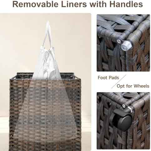 88L Slim Laundry Hamper with Wheels, 23.3 Gallon Rolling Laundry