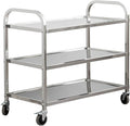 uyoyous 3 Tier Stainless Steel Utility Cart 37"x20"x37" Commercial Heavy Duty by uyoyous