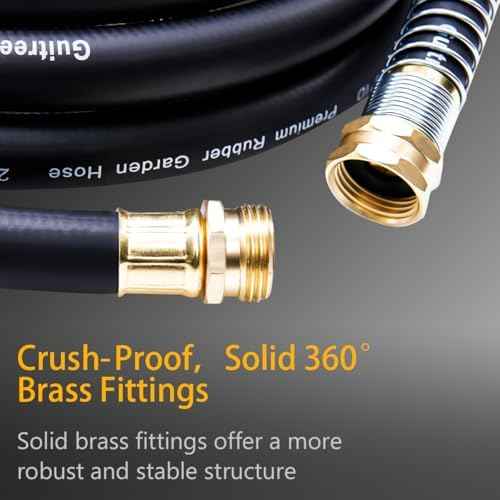 Guitrees 50FT 5/8 Heavy Duty Rubber Garden Hose - 300psi Working