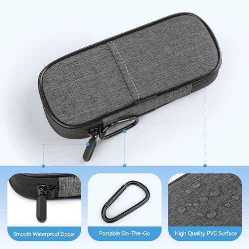 Gelozid Insulin Pen Cooler Travel Case Diabetic Medication Insulated Cool Organizer with 2 Reusable Ice Packs for Insulin Pen and Other Diabetic Supplies, for the Daily Life and Trip(Grey)