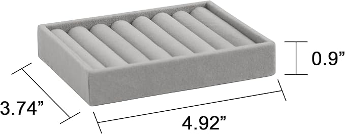 Frebeauty Small Jewelry Tray Set, Velvet Ring Organizer, Stackable Jewelry - Image 3