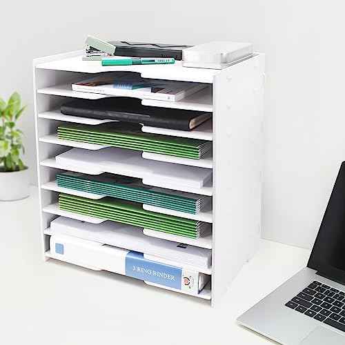 SONGWAY File Organizer for Desk - 9 Tier Wide Document Holder, Letter