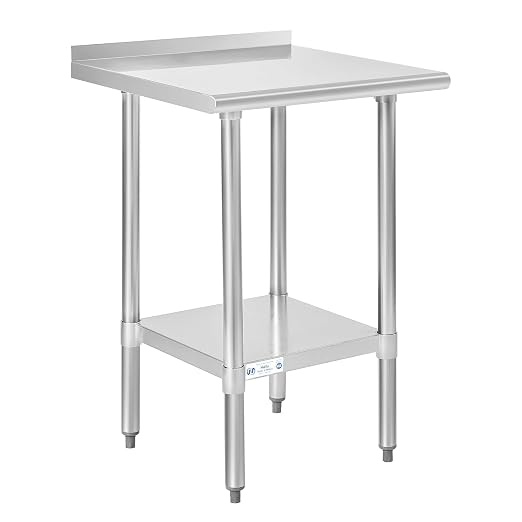 Hally Stainless Steel Table for Prep & Work 24 x 24 Inches, NSF Commercial by HallySinksTablesH
