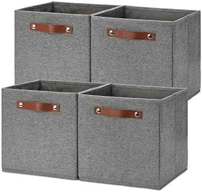 Temary 11 Inch Cube Storage Bins 4PCs Fabric Storage Cubes Storage