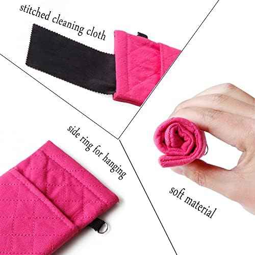 Double Glasses Cases Soft Eyeglass Case For Women Men Squeeze Top Sunglasses Case Travel Glass Pouch With Clean Cloth