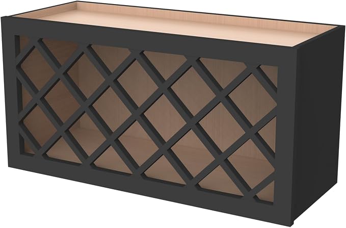 Solid Wood Mocha Wine Bottle Rack Wall Cabinet by CozyHommie