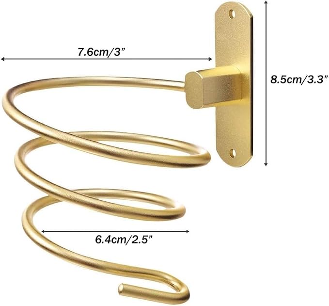 Blow Dryer Holder Wall Mounted Bathroom Hair Dryer Hanger Hair Tool Organizer - Image 2