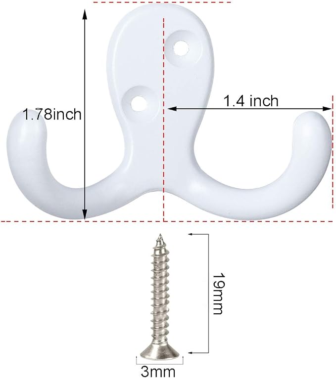 IBosins 20 Pack Heavy Duty Coat Hooks Wall Mounted - Image 2