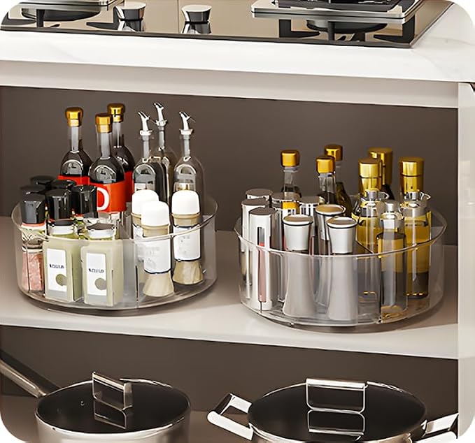 360° Rotating Makeup Organizer 11.5" Clear Turntable Lazy Susan Organizer - Image 6