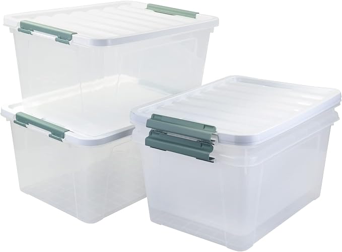35 Quart Latch Box, Plastic Storage Bins - Image 6