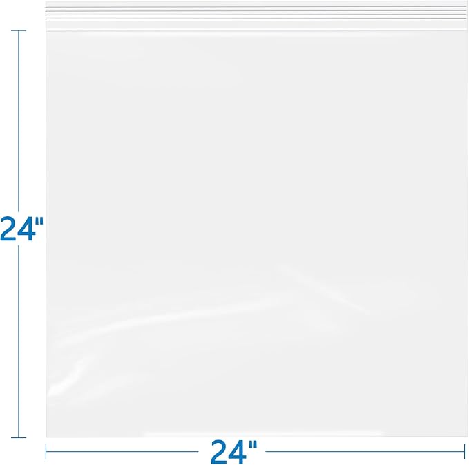 iMailer- 24" x 24" 50 Pack- 2 Mil Resealable Zip Bags- Clear Plastic Bags - Image 2