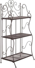 SAFAVIEH PAT5022B Outdoor Collection Torus Unearthed Rust 3-Tier Shelf by SAFAVIEH