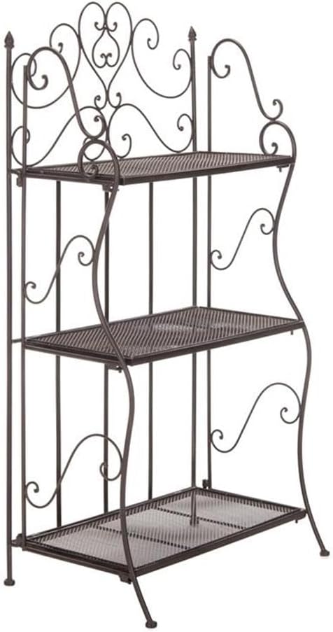 SAFAVIEH PAT5022B Outdoor Collection Torus Unearthed Rust 3-Tier Shelf by SAFAVIEH